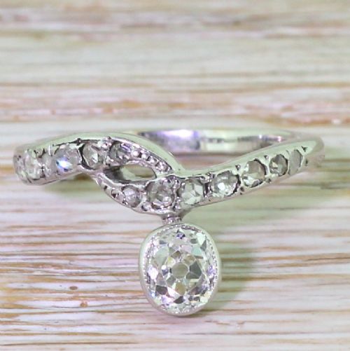 fig 1. Art Deco 0.50 Carat Old Cut Diamond Solitaire Ring, circa 1925
