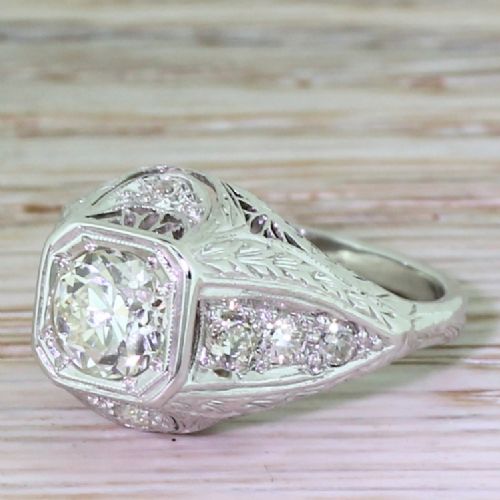 Edwardian 0.67 Carat Old European Cut Diamond Engagement Ring, Circa 1910
