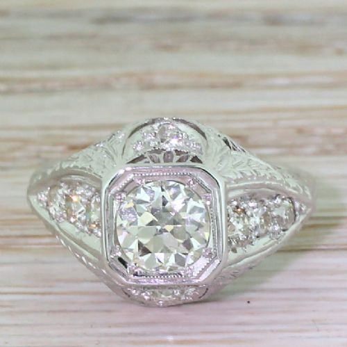 fig 1. Edwardian 0.67 Carat Old European Cut Diamond Engagement Ring, circa 1910
