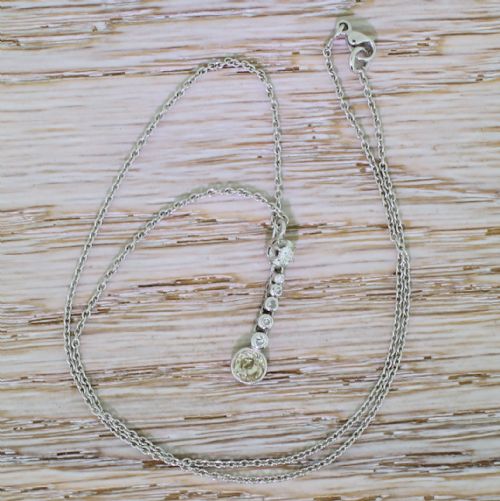 fig 1. Art Deco 0.68 Carat Old Cut Diamond Articulated Drop Pendant, circa 1940
