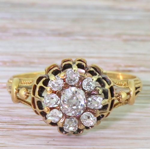 fig 1. Victorian 0.80 Carat Old Cut Diamond Cluster Ring, circa 1900