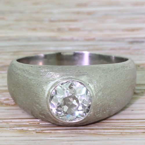 fig 1. Art Deco 1.20 Carat Old Cut Diamond Platinum Solitaire Ring, circa 1935

