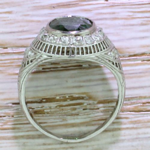 fig 3. Art Deco 3.25 Carat Tsavorite & Old Cut Diamond Ring, circa 1925
