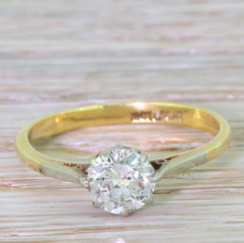fig 1. Art Deco 0.85 Carat Old European Cut Diamond Engagement Ring, circa 1925
