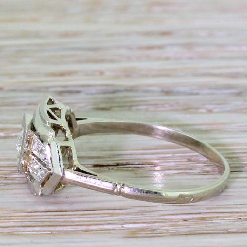 fig 2. Art Deco 0.23 Carat Old Cut Diamond Cluster Ring, French, circa 1930
