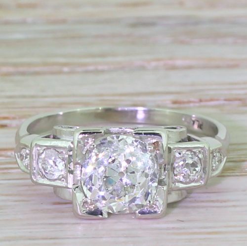 fig 1. Art Deco 1.43 Carat Old European Cut Diamond Engagement Ring, circa 1925

