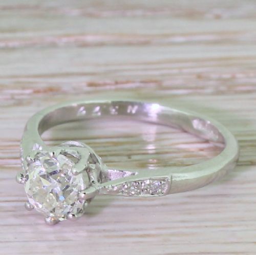 Art Deco 1.00 Carat Old Cut Diamond Engagement Ring, Circa 1930
