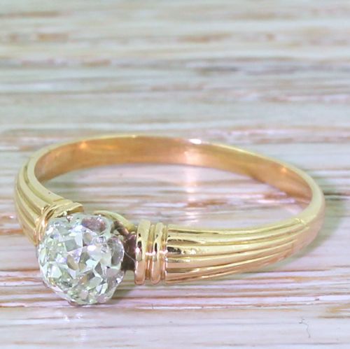 Art Deco 0.75 Carat Old Cut Diamond Engagement Ring, Circa 1925
