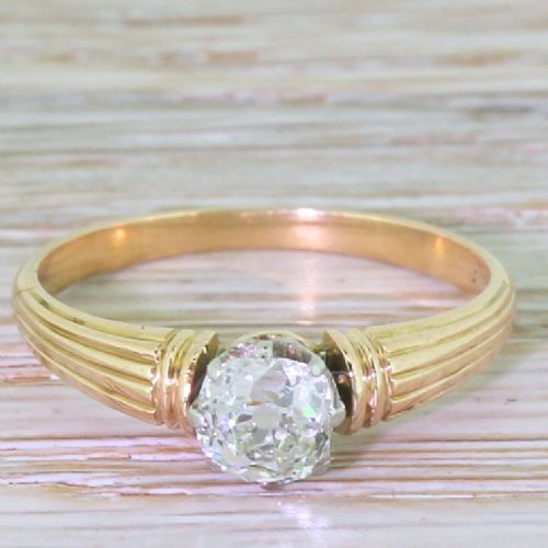 fig 1. Art Deco 0.75 Carat Old Cut Diamond Engagement Ring, circa 1925
