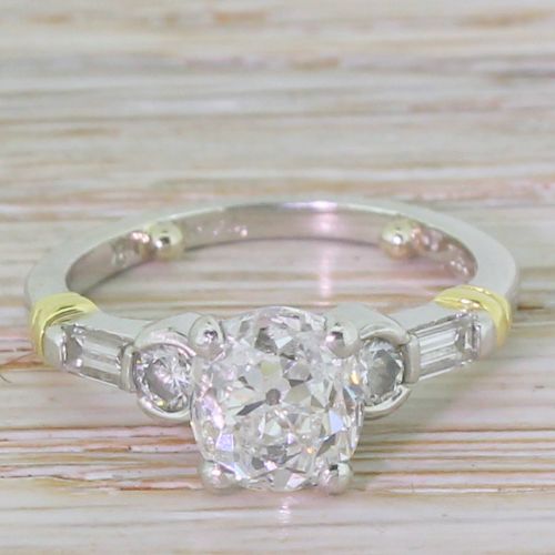 fig 1. Art Deco 1.55 Carat Old Cut Diamond Engagement Ring, circa 1940
