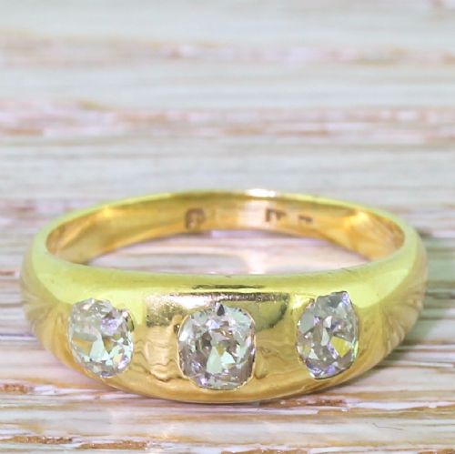 fig 1. Early 20th Century 0.80 Carat Old Cut Diamond Gypsy Ring, dated 1933

