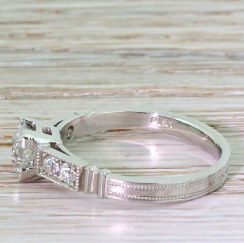 fig 2. 0.68 Carat Old Cut Diamond Engagement Ring, Platinum