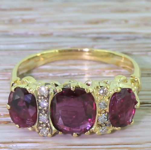 fig 1. Art Deco 2.25 Carat Natural Ruby Three Stone Ring, circa 1935