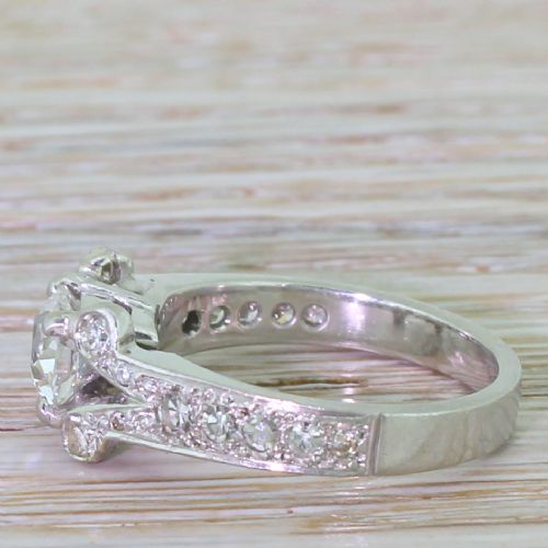 fig 2. Mid Century 1.04 Carat Old Cut Diamond Engagement Ring, circa 1950
