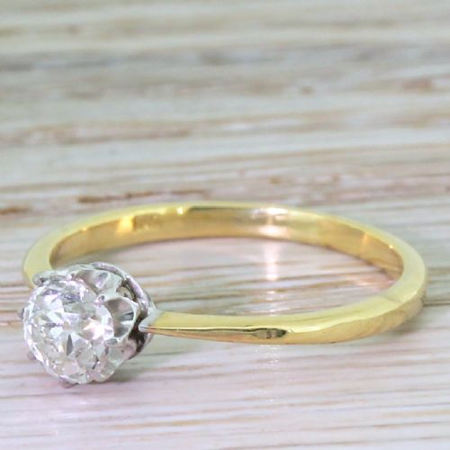 Art Deco 0.60 Carat Old Cut Diamond Engagement Ring, Circa 1920
