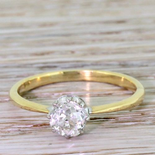 fig 1. Art Deco 0.60 Carat Old Cut Diamond Engagement Ring, circa 1920
