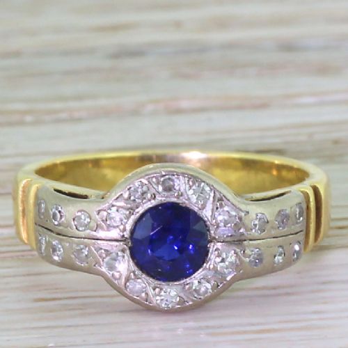 fig 1. Art Deco 0.45 Carat Sapphire Solitaire Ring, circa 1930