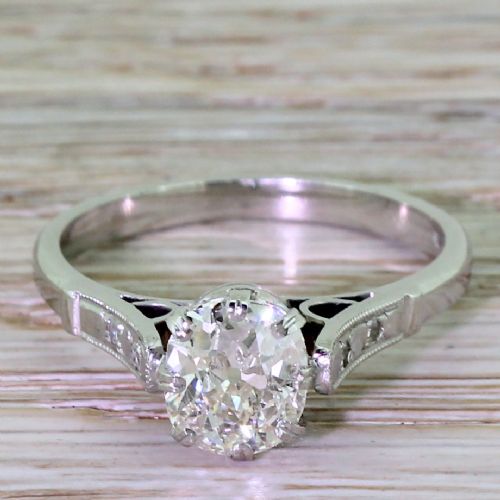 fig 1. Art Deco 1.45 Carat Old Cut Diamond Engagement Ring, Dutch, circa 1930
