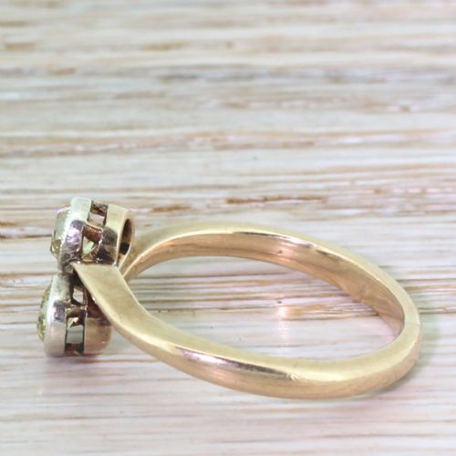 fig 2. Art Deco 0.70 Carat Fancy Yellow Old Cut Diamond Crossover Ring, circa 1915
