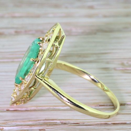 fig 2. Edwardian Emerald & Rose Cut Diamond Navette Ring, circa 1905
