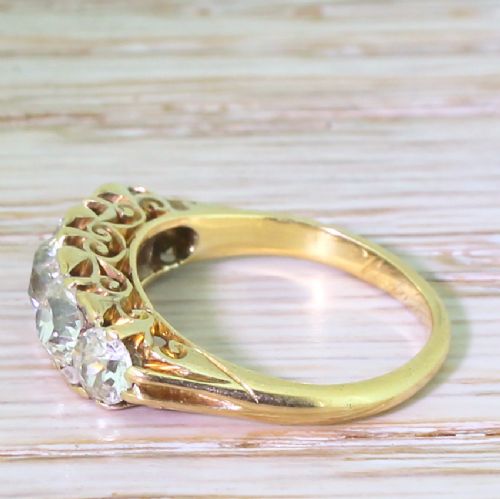 fig 2. Victorian 2.00 Carat Old Cut Diamond Five Stone Ring, circa 1900