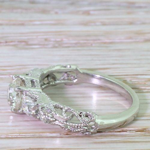 fig 2. Retro 0.95 Carat (+ 0.60 Carat) Old Cut Diamond Engagement Ring, circa 1945
