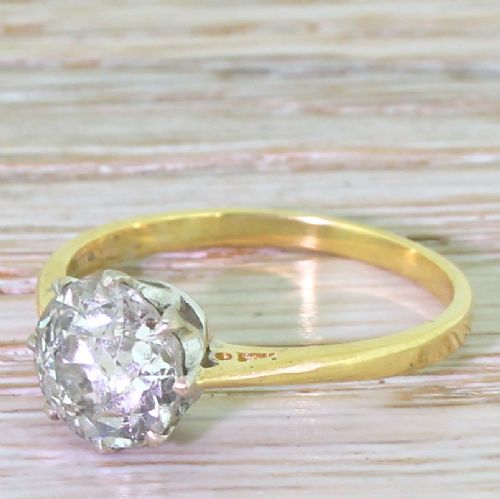 Art Deco 2.08 Carat Old Cut Diamond Engagement Ring, Circa 1925
