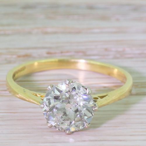 fig 1. Art Deco 2.08 Carat Old Cut Diamond Engagement Ring, circa 1925
