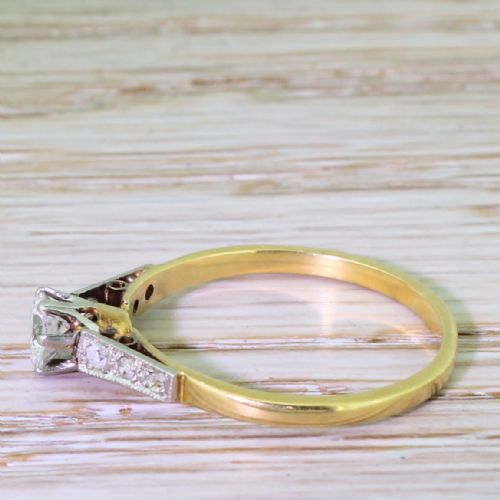 fig 2. Art Deco 0.40 Carat Transitional Cut Diamond Engagement Ring, circa 1940
