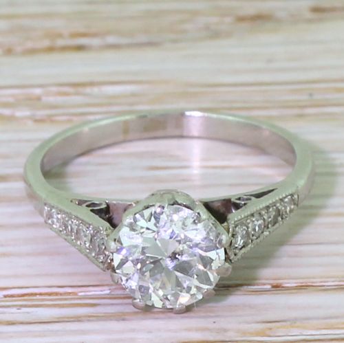 fig 1. Art Deco 1.08 Carat Old Cut Diamond Engagement Ring, circa 1920
