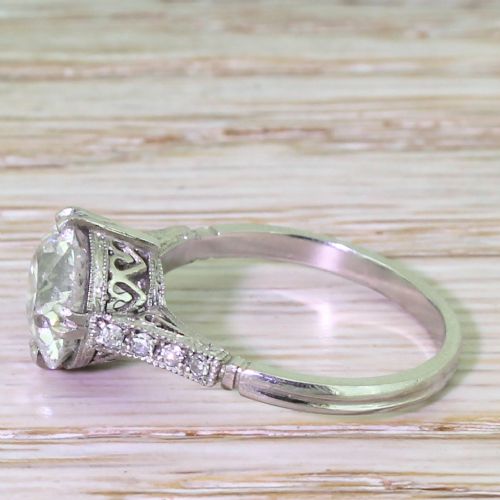 fig 2. Art Deco 2.77 Old European Cut Diamond Engagement Ring, circa 1915
