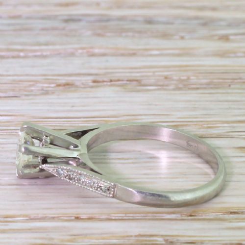 fig 2. Retro 0.54 Carat Transitional Cut Diamond Engagement Ring, circa 1945
