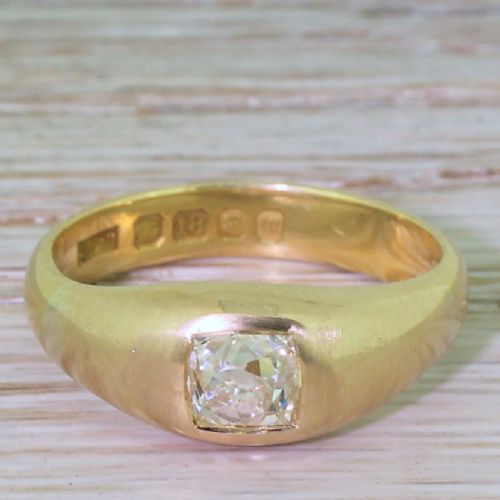 fig 1. Victorian 0.95 Carat Old Cut Diamond Solitaire Ring, circa 1900
