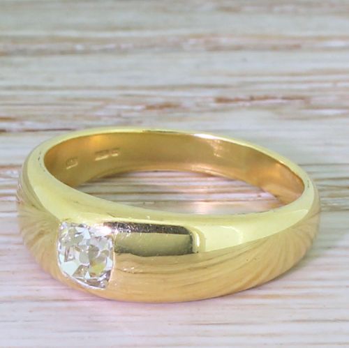 Victorian 0.75 Carat Old Cut Diamond Solitaire Ring, Circa 1900
