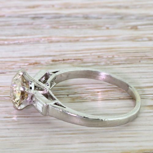 fig 2. Art Deco 1.67 Carat Light Cognac Old Cut Diamond Engagement Ring, French, circa 1925
