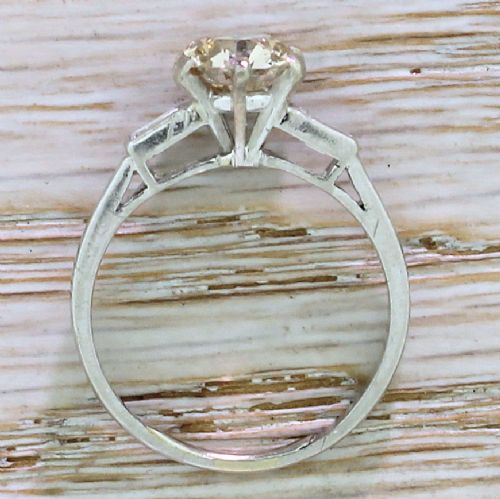 fig 3. Art Deco 1.67 Carat Light Cognac Old Cut Diamond Engagement Ring, French, circa 1925
