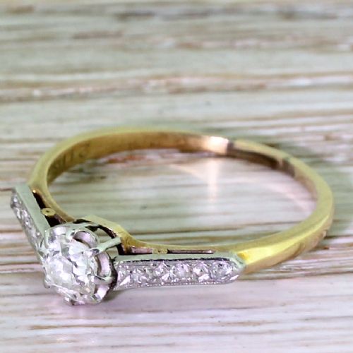 Art Deco 0.40 Carat Old Cut Diamond Engagement Ring, Circa 1915
