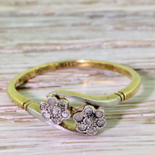 fig 1. Edwardian Old Cut Diamond Double Daisy Cluster Ring, circa 1905
