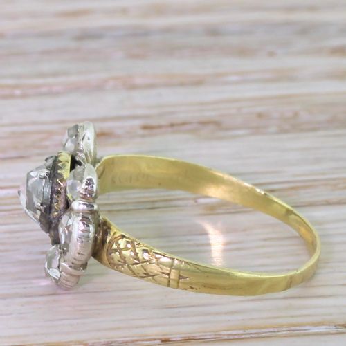 fig 2. Georgian 1.10 Carat Rose Cut Diamond Seven Stone Ring, circa 1820
