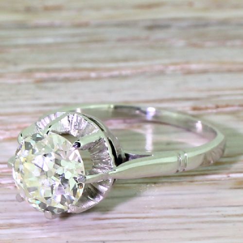 Art Deco 2.00 Carat Old Cut Diamond Engagement Ring, French, Circa 1925
