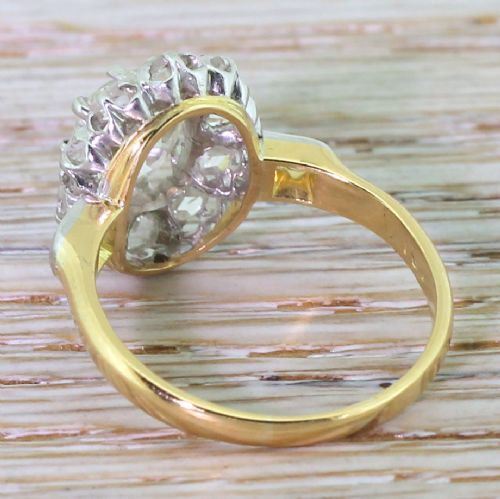fig 3. Art Deco 1.60 Carat Old Cut & Rose Cut Diamond Cluster Ring, French, circa 1930