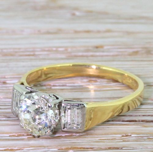 Art Deco 1.10 Carat Old Cut Diamond Engagement Ring, Circa 1920
