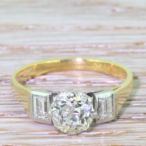 fig 1. Art Deco 1.10 Carat Old Cut Diamond Engagement Ring, circa 1920
