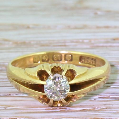 fig 1. Edwardian 0.50 Carat Old Cut Diamond Solitaire Ring, dated 1910