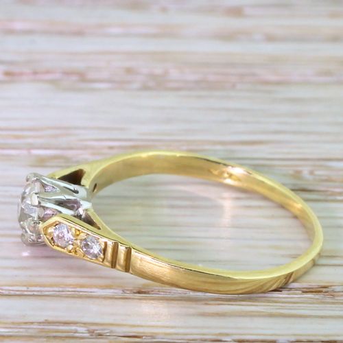 fig 2. 0.47 Carat Old Cut Diamond Engagement Ring, 18k Yellow Gold

