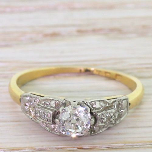 fig 1. Art Deco 0.40 Carat Old Cut Diamond Engagement Ring, circa 1920
