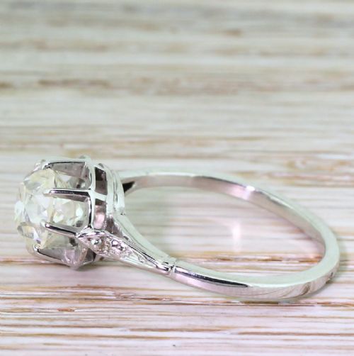 fig 2. Art Deco 1.89 Carat Old Cut Diamond Engagement Ring, French, circa 1930
