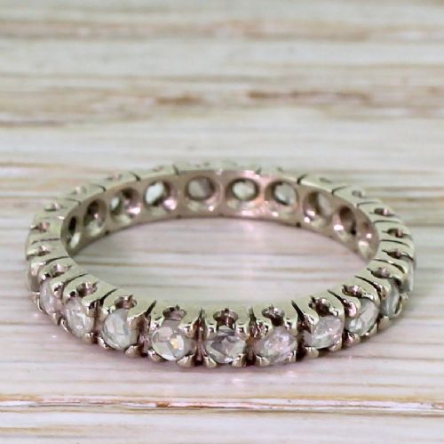 Art Deco 0.69 Carat Rose Cut Diamond Full Eternity Ring, Circa 1940
