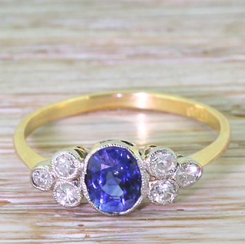 fig 1. Art Deco 0.65 Carat Sapphire & Eight-Cut Diamond Ring, circa 1930
