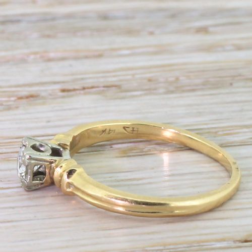 fig 1. Art Deco 0.20 Carat Old European Cut Diamond Engagement Ring, circa 1940
